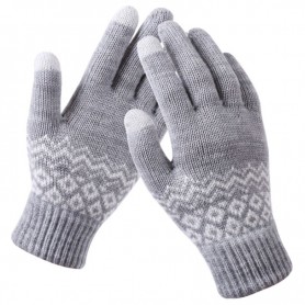 Manusi touchscreen dama Techsuit Knitting, lana, gri, ST0003