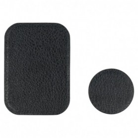 [Set 2x] Placuta metalica suport magnetic telefon Techsuit MP02, piele ecologica, negru
