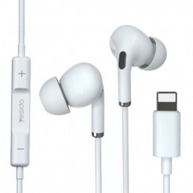 Casti iPhone in-ear cu fir Yesido YH-36, stereo, Lightning, alb