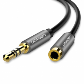 Cablu audio Ugreen, auxiliar 3,5 mm mini Jack, prelungitor 2m, argintiu, 10594