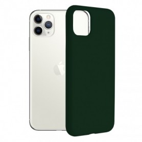 Husa iPhone 11 Pro Max Soft Edge Silicone, verde inchis