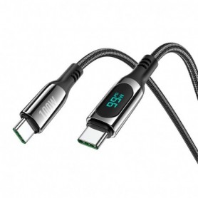 Cablu Fast Charging tip C 100W, Display LED Hoco S51, 3A, 1.2m, negru