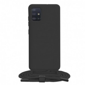 Husa cu snur Samsung Galaxy A51 4G Techsuit Crossbody Lanyard, negru