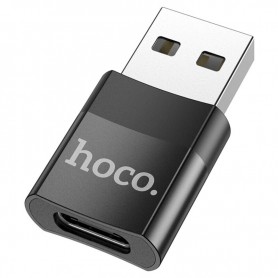 Adaptor OTG, USB la Type-C, Hoco UA17, negru